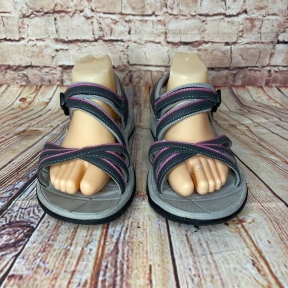 Northside Women's Colette Open Toe Sport Sandal In Gray & Pink Sz 9 - Picture 7 of 9
